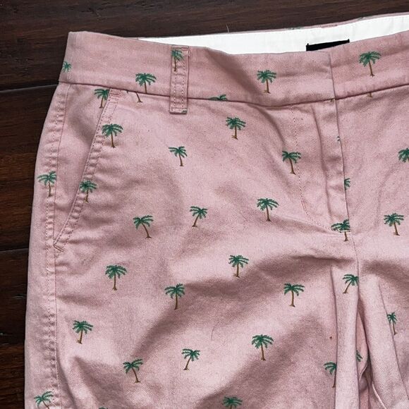 J Crew Shorts Womens 10 Pink Preppy Pocket Chino Ladies Casual Palm Tree 🌴 - Picture 3 of 6